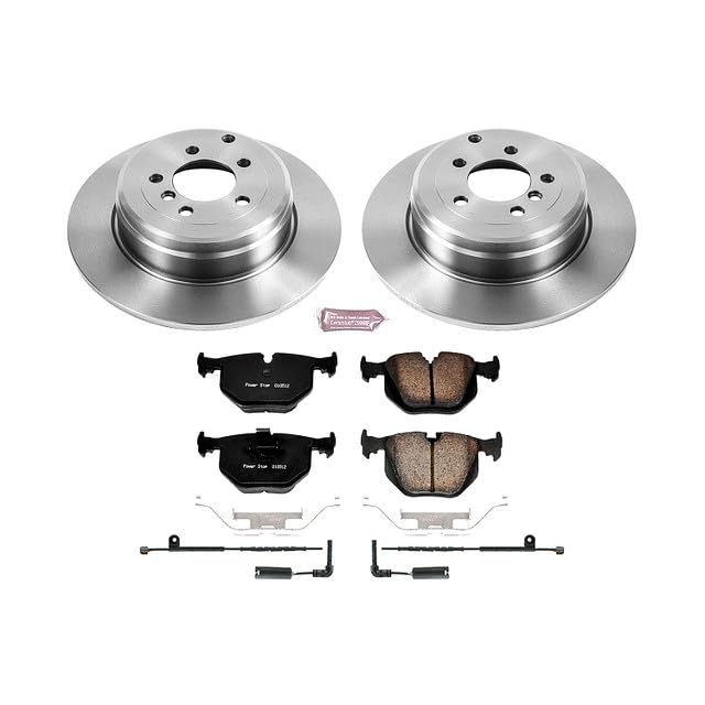 Rear Power Stop KOE5742 Replacement Brake Kit-OE Brake Rotors & Ceramic Brake Pads For Land Rover Range Rover 2003-2005 [Model Specific]