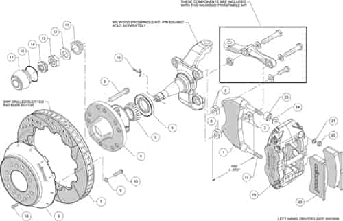 Red FNSL6R Front Hub Kit,14.00"