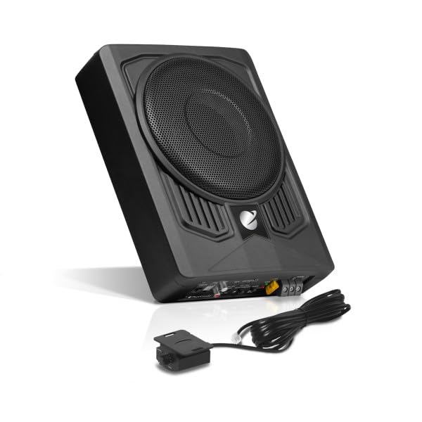8 Inch Planet Audio P8AW Powered Under Seat Car Subwoofer - 800 Watts Max, Single 4 Ohm Voice Coil, Built-in Amp Package, Remote Subwoofer Control