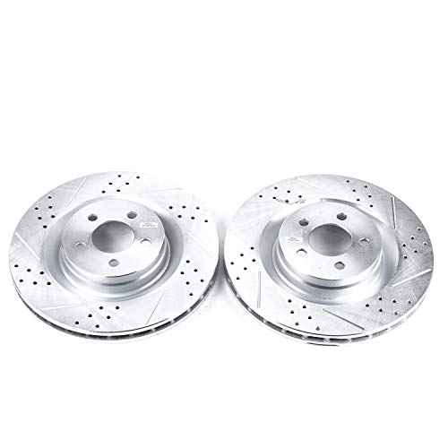 Power Stop AR8773XPR Evolution Front Drilled & Slotted Rotor Pair For Chrysler 300, Dodge Challenger, Dodge Charger, Dodge Magnum [Model Specific]
