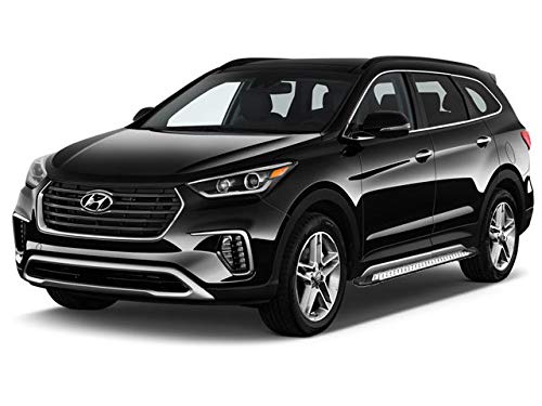 Aluminum Black Horse Vortex Running Boards Compatible with 2019-2021 Hyundai Santa Fe