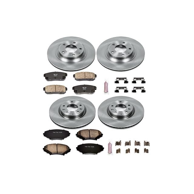 POWERSTOP Autospecialty KOE2725 Front and Rear Replacement Brake Kit-OE Brake Rotors & Ceramic Brake Pads For Mazda RX-8 2004-2008 [Model Specific]