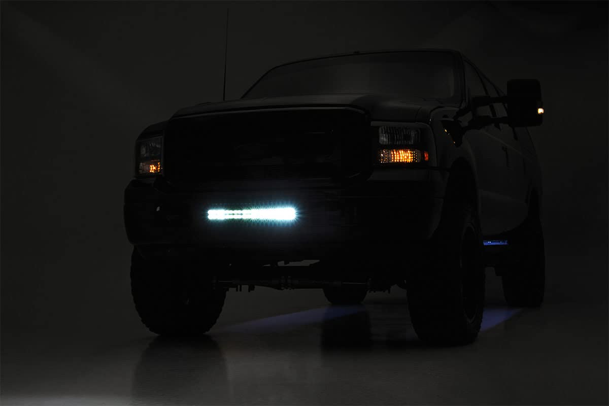 20" Rough Country Bumper Kit for 05-07 Super Duty | White DRL - 70665DRL
