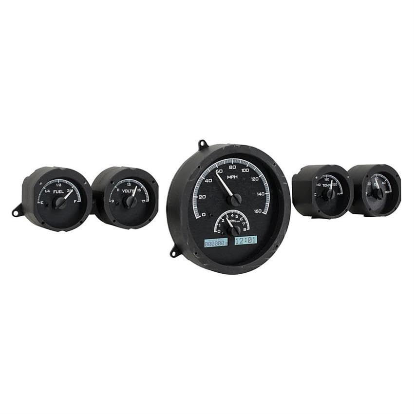 Black Alloy Style Face, 1959-60 Chevy Impala VHX System, White Display by Dakota Digital