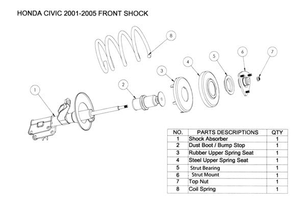 Sport Shock Front Megan Racing MRSS-HC01-F-DS, 1 Pack