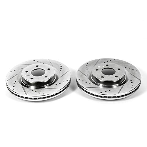 Power Stop Front Drilled & Slotted Rotor Pair For INFINITI J, INFINITI Q50, INFINITI Q60, INFINITI QX50, INFINITI QX60, Nissan Murano, Nissan Pathfinder, Nissan Z [Model Specific] JBR1559XPR