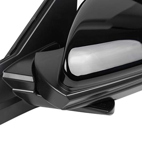 Left Side Mirror- SPEC-D TUNING RMV-CV16HP7-B-MP-L 7 Wires, Power+Lamp+Heated Glossy Black 16-18 Honda Civic