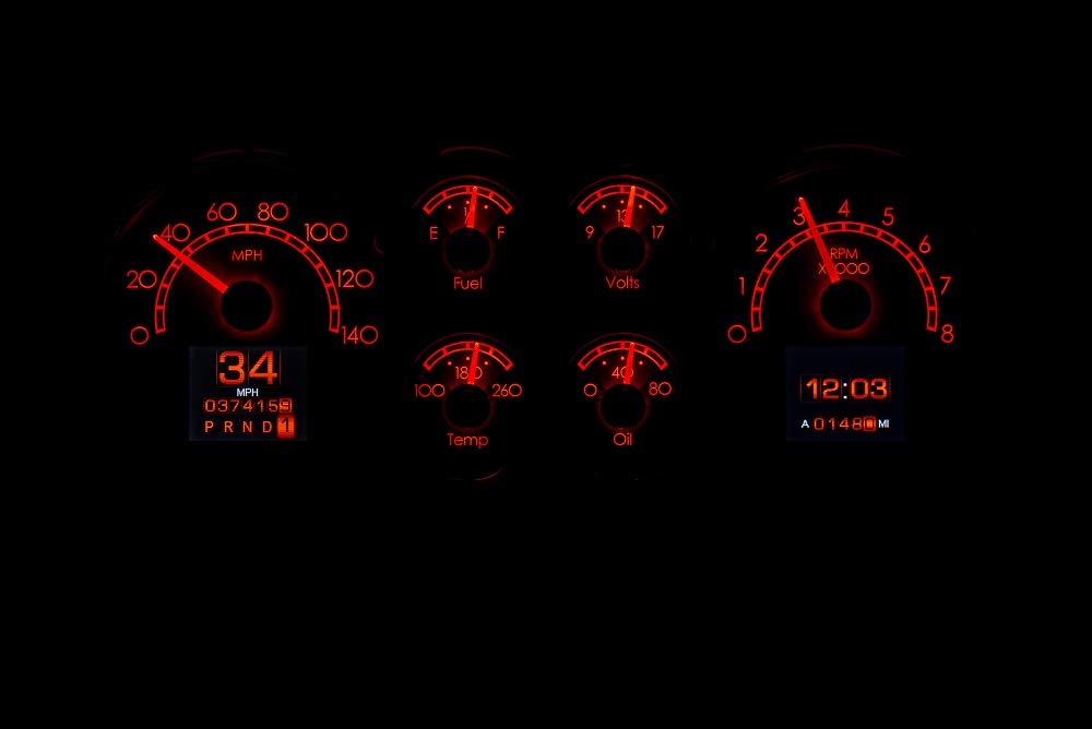Dakota Digital RTX-86C-MC-X Retrotech Gauge System Compatible with 1986-88 Chevy Monte Carlo Late Design Style