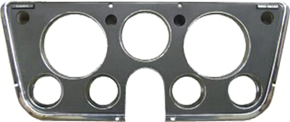 H6048-69 Brothers Trucks Dash Bezel - Fits 7-Gauges - Black/Chrome