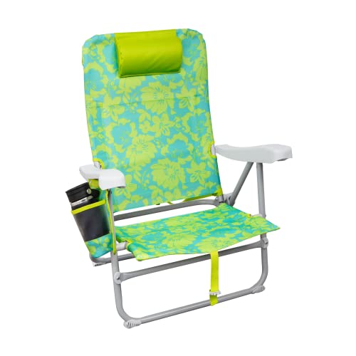 Hurley Beach Outdoor Standard Backpack Chair, One Size, Acid Green