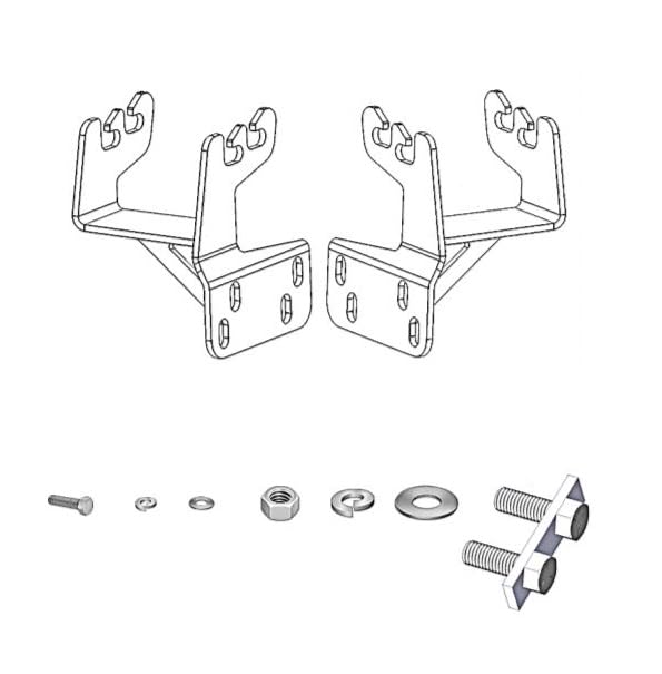 Mounting Bracket Kit Go Rhino for RC4 Bull Bar or RC3 Skid Plate | Mild Steel, Textured Black | 568960TK | Fits 2011-2016 Ford F-250, F-350, F-450 Super Duty