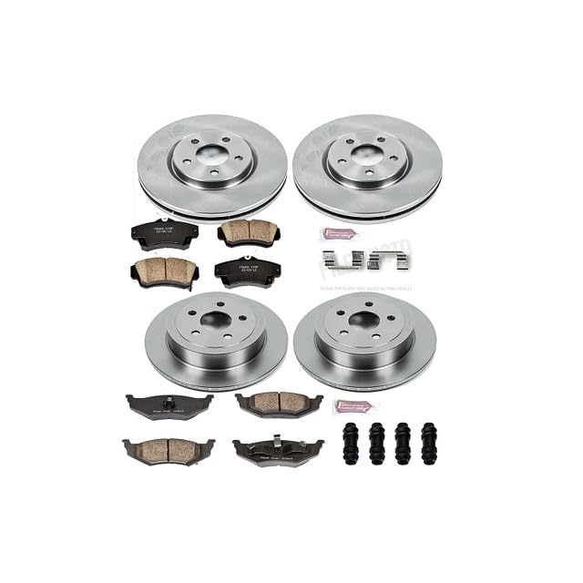 POWERSTOP Autospecialty KOE1707 Front and Rear Replacement Brake Kit-OE Brake Rotors & Ceramic Brake Pads For Chrysler PT Cruiser 2004-2005 [Model Specific]