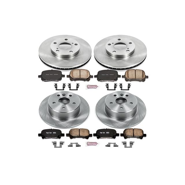 POWERSTOP Autospecialty KOE1063 Front and Rear Replacement Brake Kit-OE Brake Rotors & Ceramic Brake Pads For Toyota Avalon 2000-2004 [Model Specific]