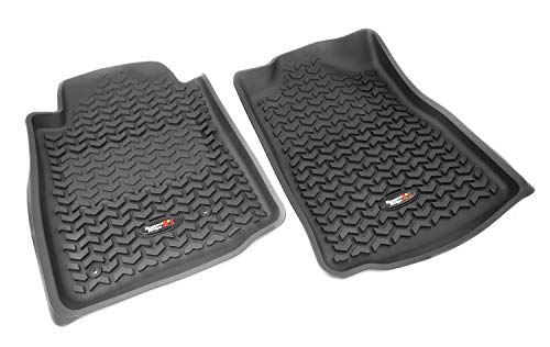 Front Floor Liners Rugged Ridge for Toyota Tacoma | Pair, All-Terrain, Black | 82904.15 | Fits 2012-2015 Toyota Tacoma Regular Cab/Access Cab/Double Cab (Automatic)