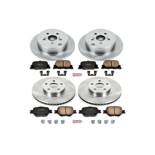 POWERSTOP Autospecialty KOE2315 Front and Rear Replacement Brake Kit-OE Brake Rotors & Ceramic Brake Pads For Scion tC 2005-2010 [Model Specific]