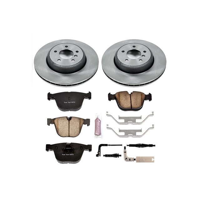 POWERSTOP Autospecialty KOE2940 Rear Replacement Brake Kit-OE Brake Rotors & Ceramic Brake Pads and 1 Rear Sensor Wire For BMW 535i, BMW 545i, BMW 550i, BMW 645Ci, BMW 650i [Model Specific]