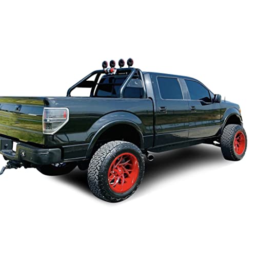 Classic Black Horse Roll Bar w/Pair of 7.0" Dia.LED,Black Compatible with 00-24 Ram 2500/3500|01-24 Silverado 2500/3500 HD|00-24 F-150|01-24 Sierra 1500/2500/3500|01-06 Sierra 3500|07-24 Tundra