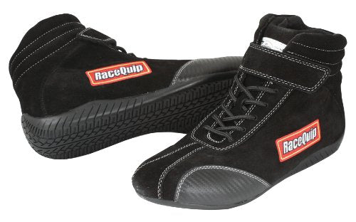 30500020RQP RaceQuip® Euro Carbon L Driving Shoes SFI 3.3/5 Black Size 2