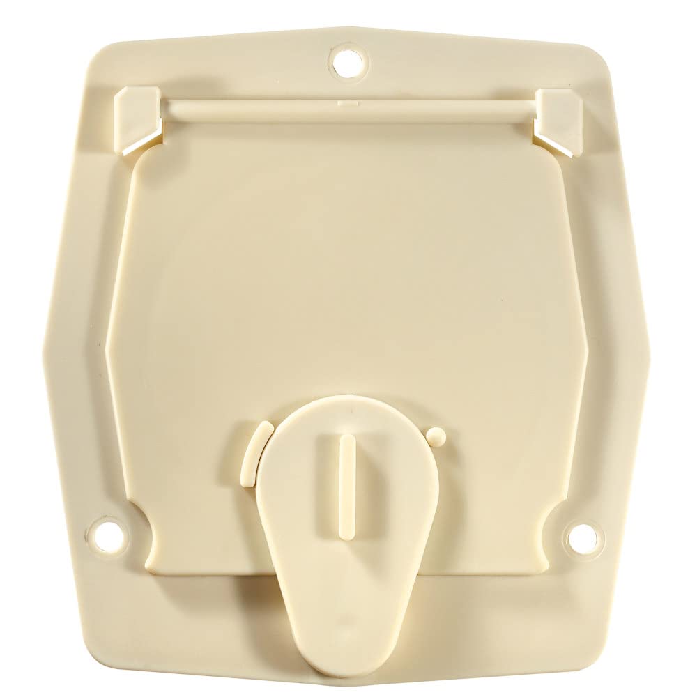 Round Electrical Cable Hatch RV Designer B142, Basic, Flat Sided, 4.2 inch Diameter, Colonial White