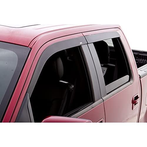 Low Profile Auto Ventshade [AVS] Rain Guards For 2019 - 2025 Chevrolet Silverado - GMC Sierra 1500 DOUBLE/EXT CAB ONLY | Window Vent Visors, 4 pcs. - Dark Smoke | 894080