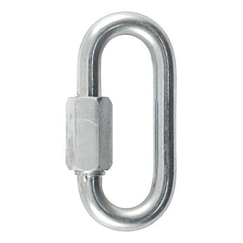 CURT Threaded Quick Link 82901 Trailer Safety Chain Hook Carabiner Clip, 5/16-Inch Diameter, 1760 lbs Break Strength, CLEAR ZINC