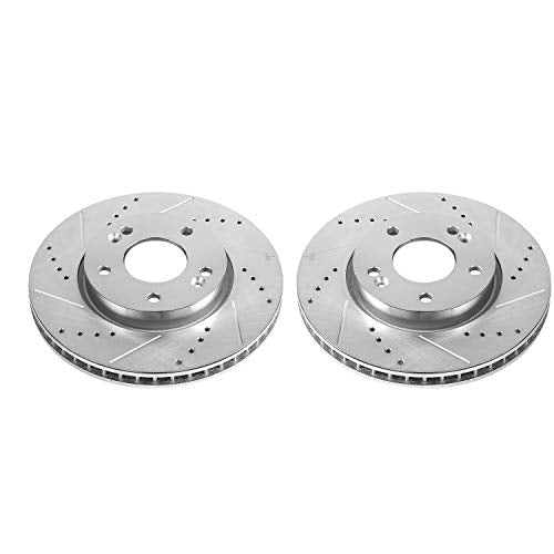 Power Stop Front JBR1520XPR Drilled & Slotted Rotor Pair For Kia Forte 2010-2013, Kia Forte Koup 2010-2013, Kia Forte5 2012-2013, Kia Soul 2010-2011 [Model Specific]