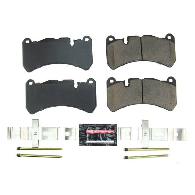 Power Stop Z23-1116 Z23 Sport Carbon Fiber Infused Ceramic Brake Pads with Hardware For Alfa Romeo Giulia, Alfa Romeo Stelvio, CLK55 AMG, CLK63 AMG, SLK55 AMG [Model Specific]