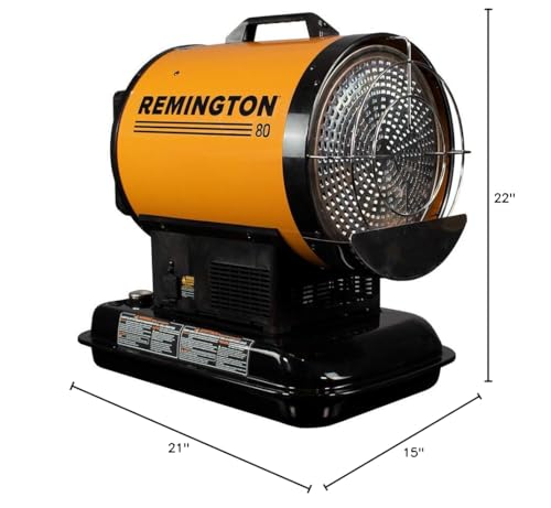80,000 BTU Remington LP Propane Radiant Heater | For Construction Sites and Garages up to 2,000 square feet (REM-80-OFR-O)