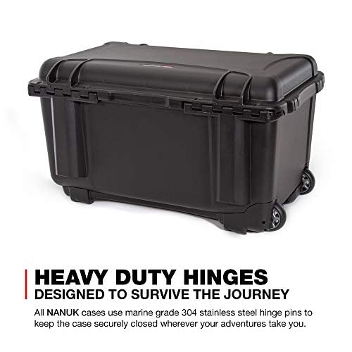 Wheeled Nanuk Series 938 Lightweight NK-7 Resin Waterproof Hard Case with Padded Divider, Black