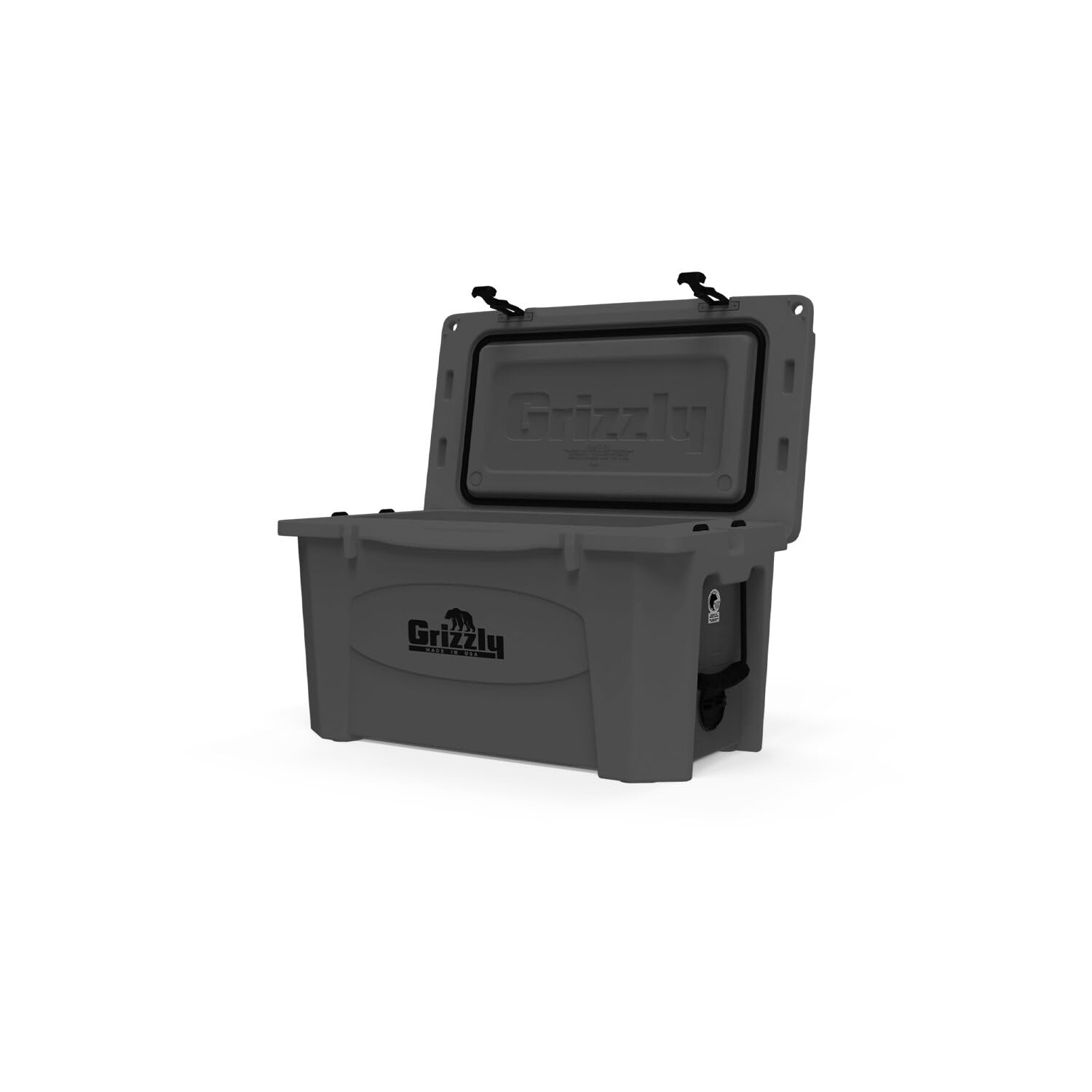45 Cooler Grizzly | 45 qt Ice Chest Durable Rotomolded Insulated | Made in The USA | Warranty for Life | for Beach Boat Camping Fishing Hunting | G45 | Stealth Gray
