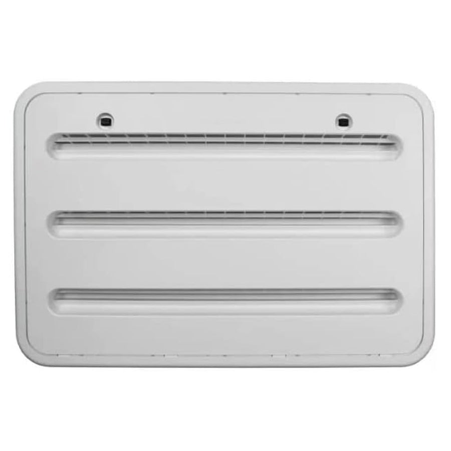 Dometic RV Refrigerator Upper/Lower Mount Vent - Replacement Vent Assembly for Refrigerators - Paintable Recessed Grid Design with Cut-Out 14" x 22" - Polar White