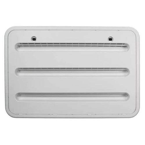 Dometic RV Refrigerator Upper/Lower Mount Vent - Replacement Vent Assembly for Refrigerators - Paintable Recessed Grid Design with Cut-Out 14" x 22" - Polar White