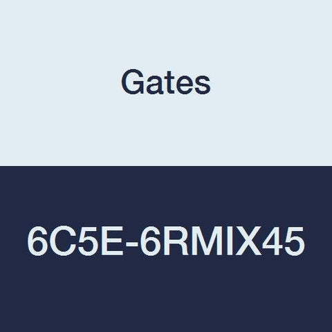 6C5E-6RMIX45 Gates Field Attachable for C5E Hose, Male SAE 45 Flare Inverted Swivel, 45 Bent Tube, Steel, 5/16" ID