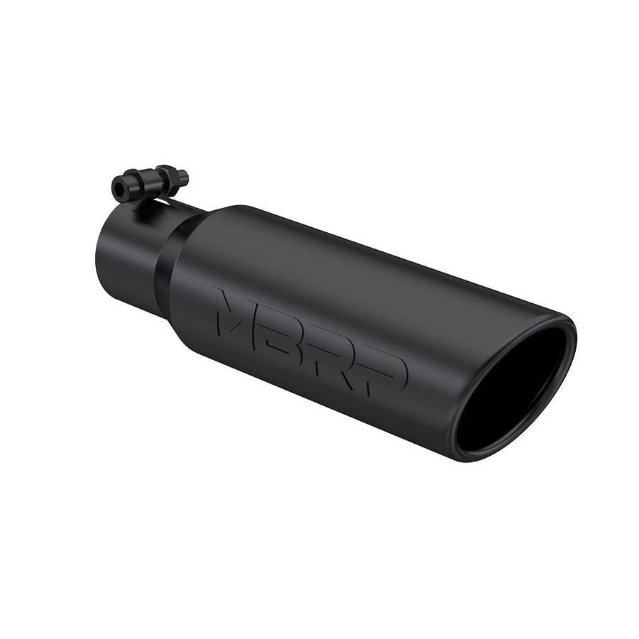 MBRP 3in O.D. Universal Tip Angled Rolled End 2 inlet 12 length - Black Finish