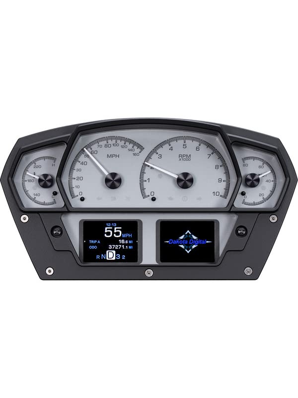 Dakota Digital Universal Competition HDX-2100-S Analog HDX Gauge Instruments System Silver Alloy