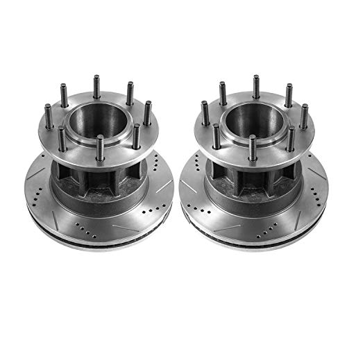 Power Stop Front AR85117XPR Drilled & Slotted Rotor Pair For Ford F-350 Super Duty 2005-2007 [Model Specific]