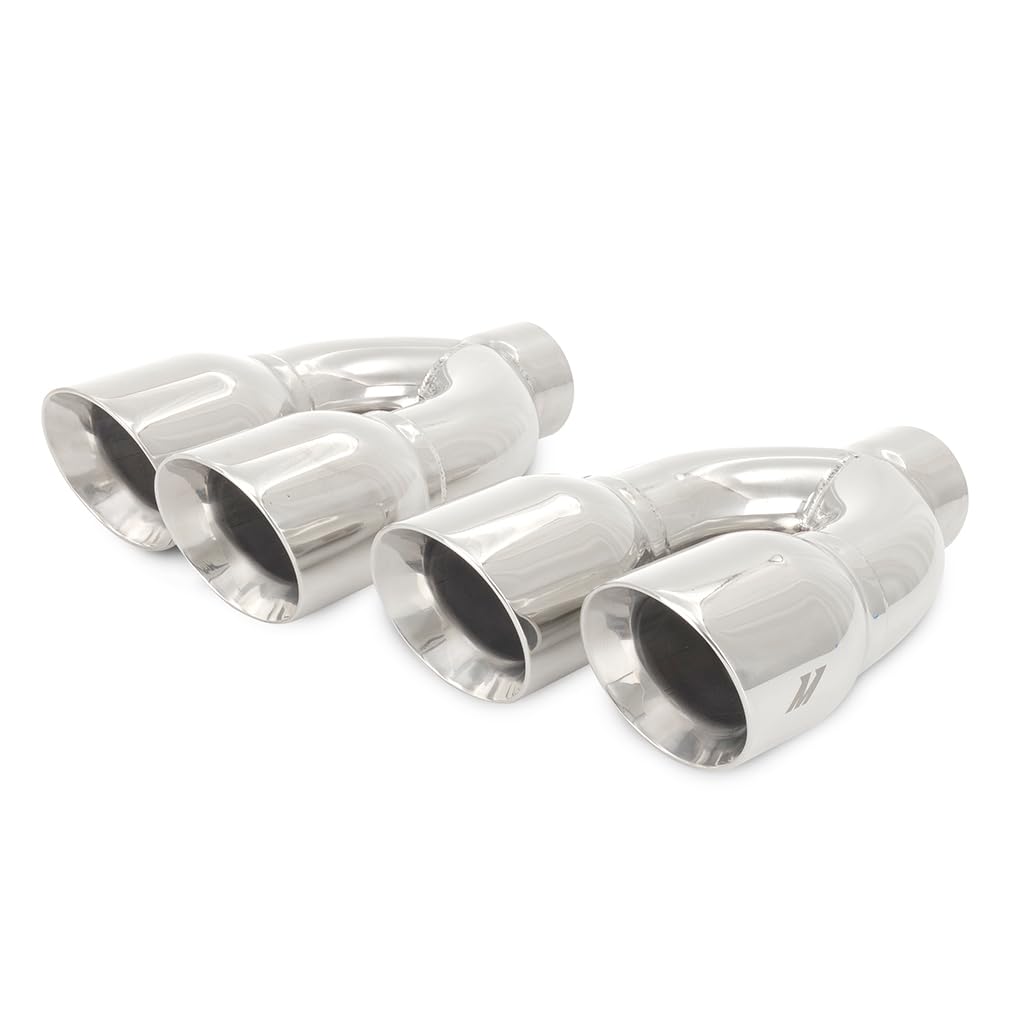 Dual-Y Mishimoto Exhaust Tips, 2.5" Inlet, 3.5" Outlet