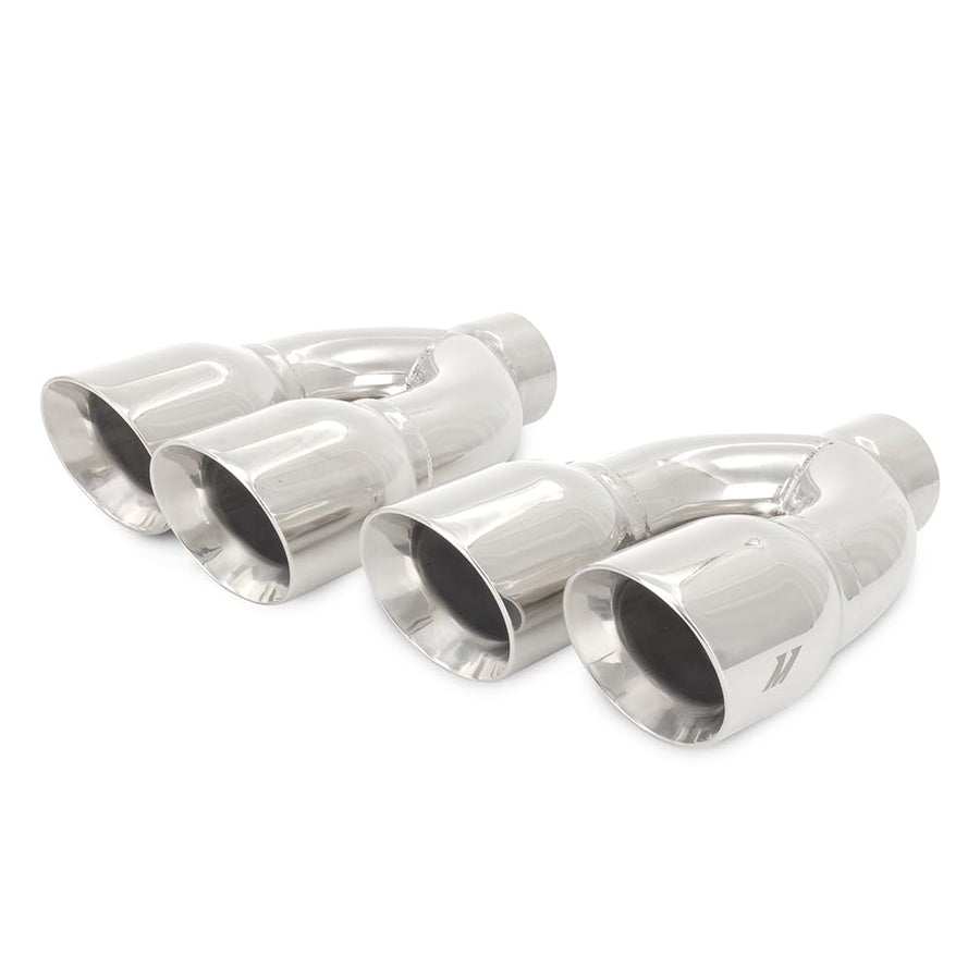Dual-Y Mishimoto Exhaust Tips, 2.5" Inlet, 3.5" Outlet