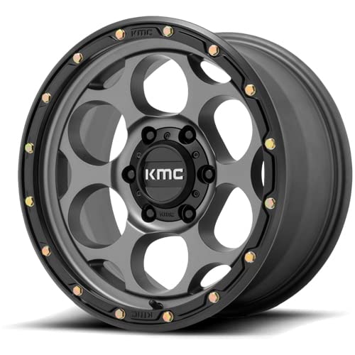 KMC Wheels Dirty Harry KM541 Satin Gray with Black Lip Wheel with Aluminum (17 x 8.5 inches /6 x 135 mm, 0 mm Offset)