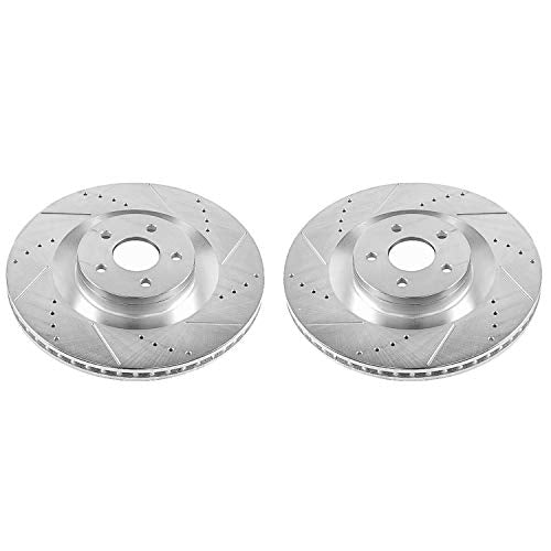 Power Stop AR85180XPR Evolution Front Drilled and Slotted Rotor Pair For Ford Focus 2016-2018 [Model Specific]