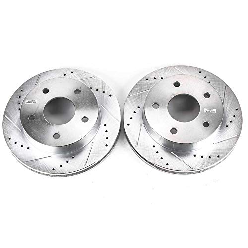 Power Stop AR8747XPR Evolution Front Drilled & Slotted Rotor Pair For Dodge Ram 1500 2000-2001 [Model Specific]