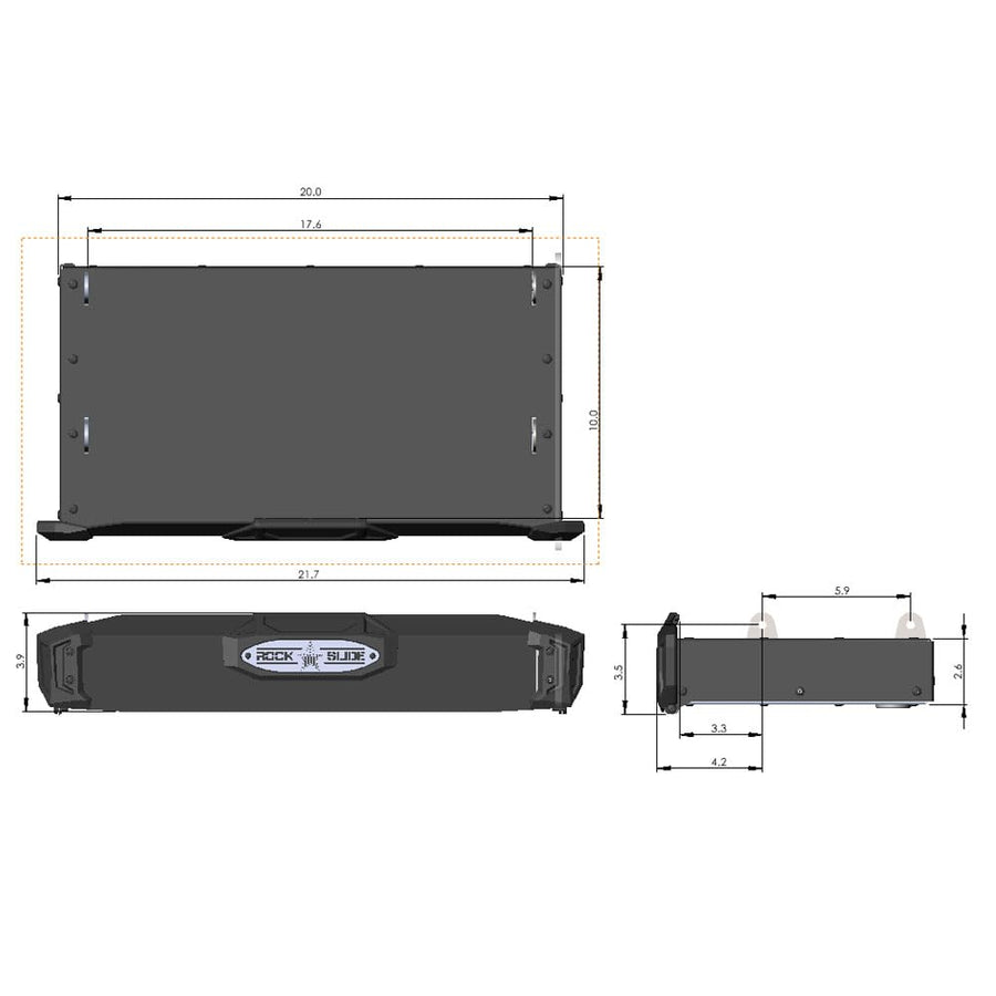 16 Inch Wide R-Step with Universal Brackets to Mount On Flat Surface Rock Slide Engineering
