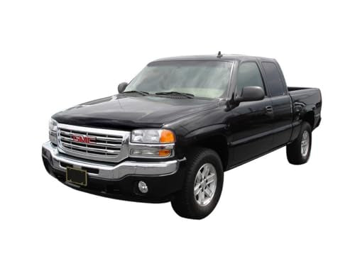 Aeroskin Hood Protector Auto Ventshade [AVS] | Fits 1999 - 2007 GMC Sierra 1500, 2001 - 2004 Sierra 2500 & 3500 | Low Profile Deflector / Bug Shield - 1 pc., Smoke | 322015