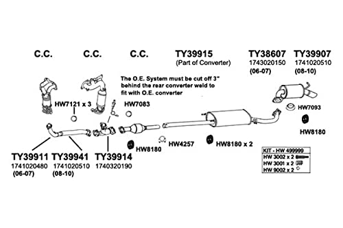 Exhaust Intermediate Pipe Ansa TY39941