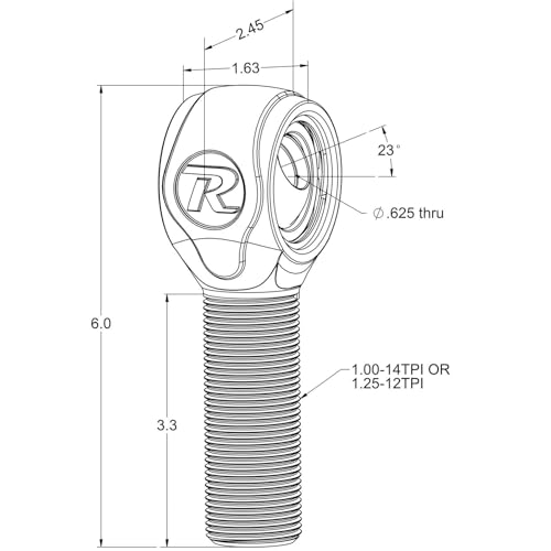 R-Joint XL Rod End RideTech 90002897, 1-1/4-12 Left Hand Thread