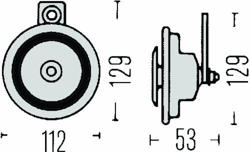 Horn, HELLA 002768551 Disc Type, 12 V, 118 db