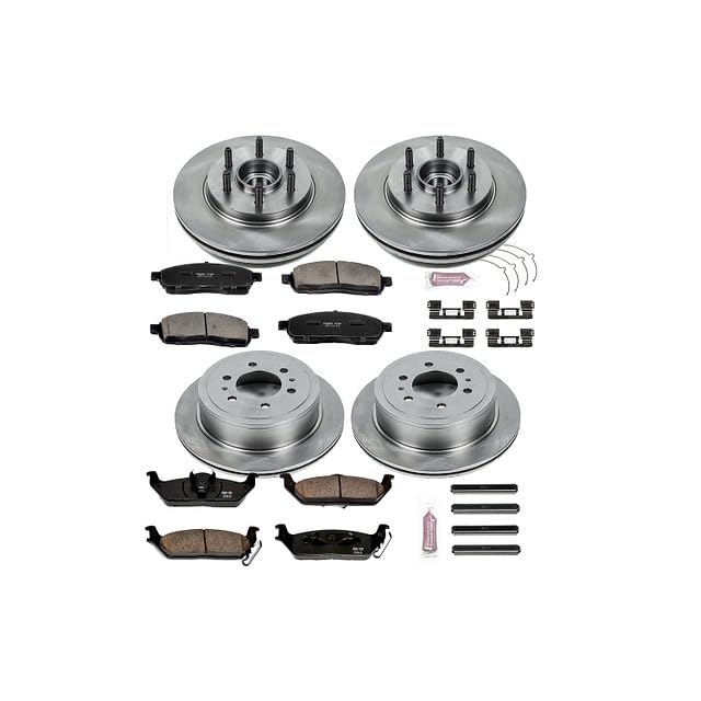 POWERSTOP Autospecialty KOE1940 Front and Rear Replacement Brake Kit-OE Brake Rotors & Ceramic Brake Pads For Ford F-150 2004-2008, Lincoln Mark LT 2006-2008 [Model Specific]