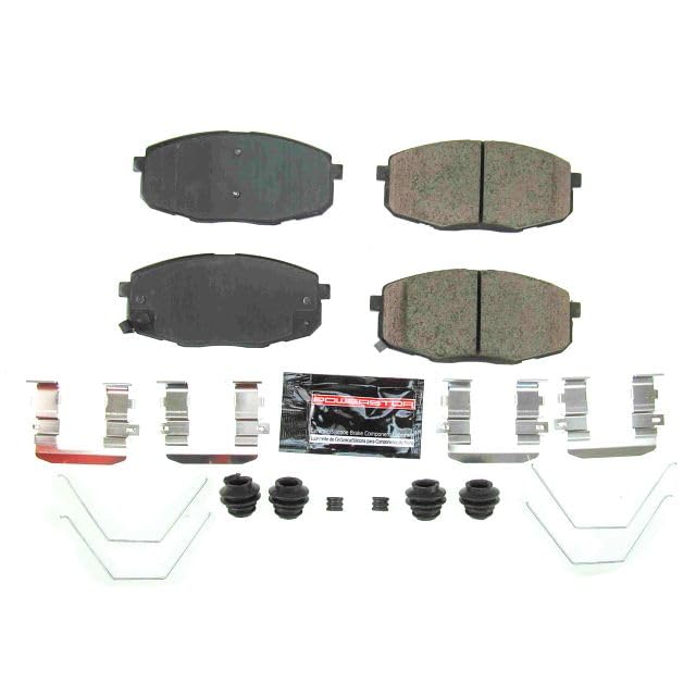 Power Stop Z23-2035 Z23 Evolution Sport Carbon Fiber Infused Ceramic Brake Pads with Hardware For Hyundai Elantra, Hyundai Kona, Kia Forte, Kia Forte5 [Model Specific]