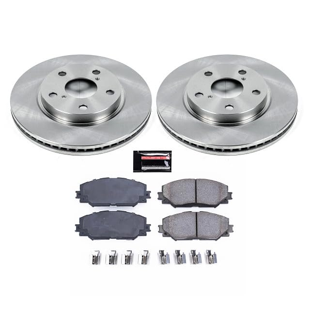 Power Stop KOE258 Front Stock Replacement Brake Pad and 275mm Rotor Kit Autospecialty [2006-2008 Toyota Rav 4 Without 3rd Row Seat & 2013-2018 Models With 275mm Front Rotors - Application Specific]