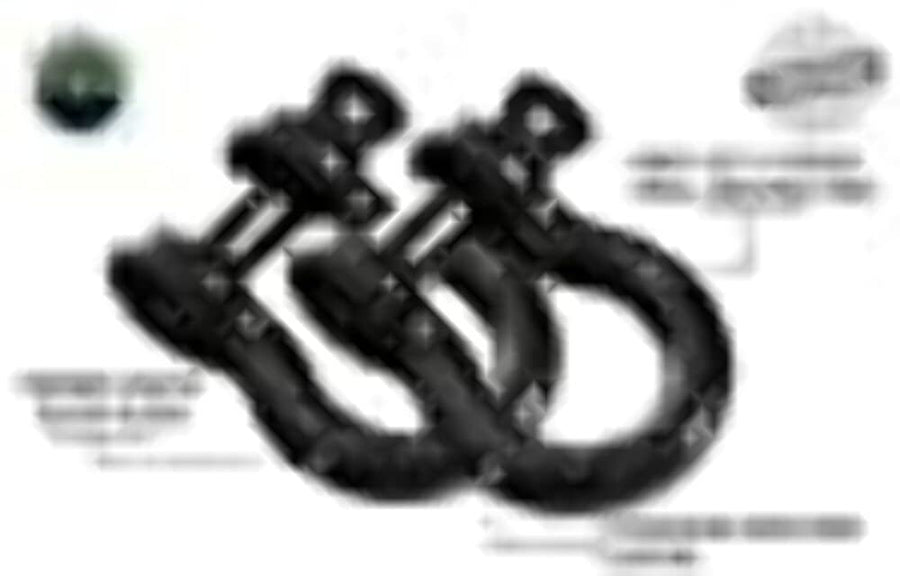 Recovery Shackle Overland Vehicle Systems 3/4" 4.75 Ton Black - Sold in Pairs